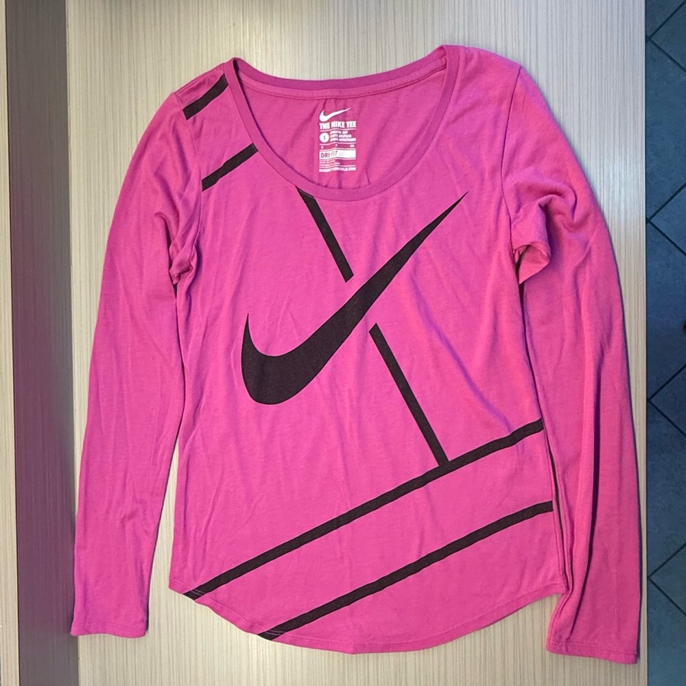 Nike Women's Vibrant Purple Long Sleeve DRI-FIT Tee